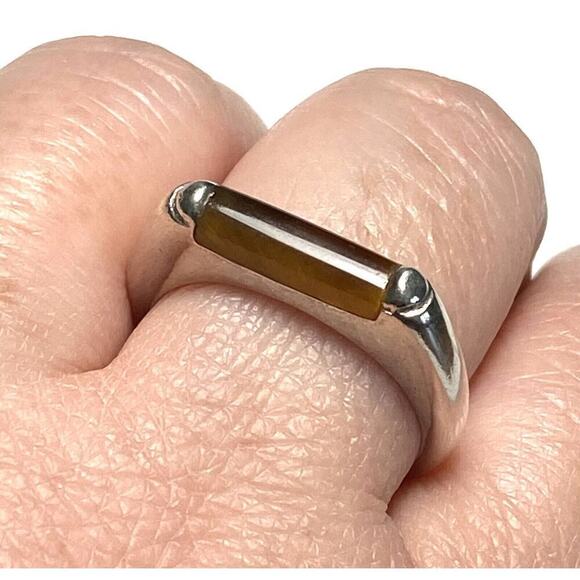 925 CPT TH Ring Tiger’s Eye Sterling Silver Size 8.75 Women 4.48g - Picture 10 of 16